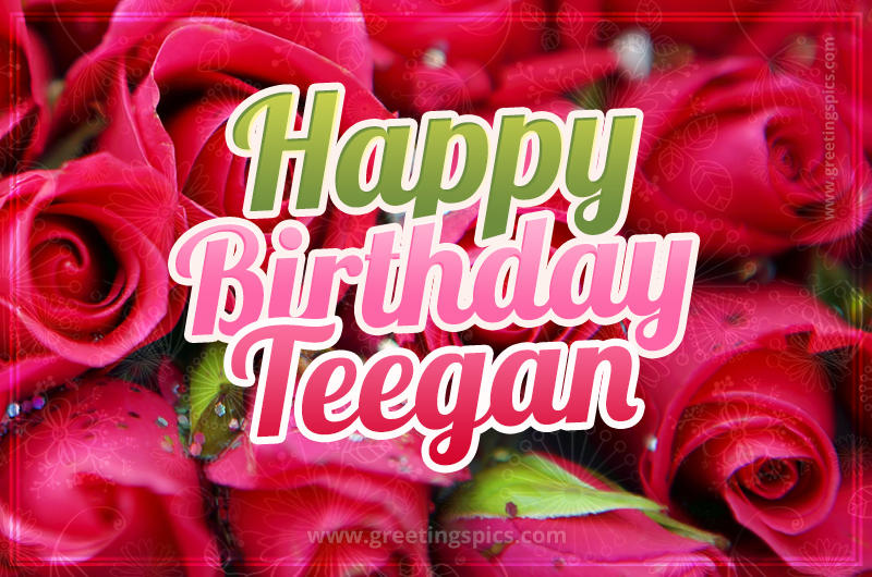 Happy Birthday Teegan beautiful Image with red roses