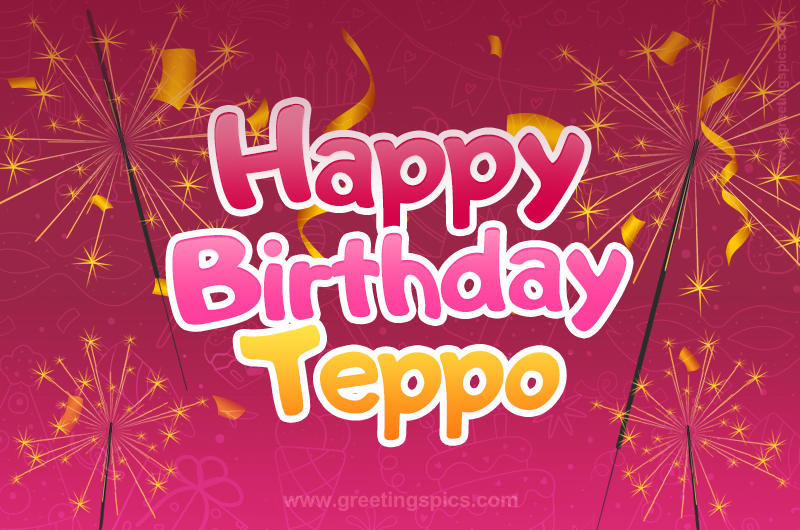 Happy Birthday Teppo Image with sparklers