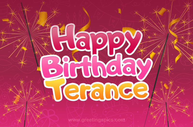 Happy Birthday Terance Image with sparklers