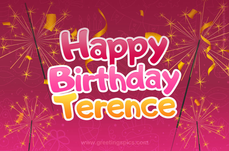 Happy Birthday Terence Image with sparklers