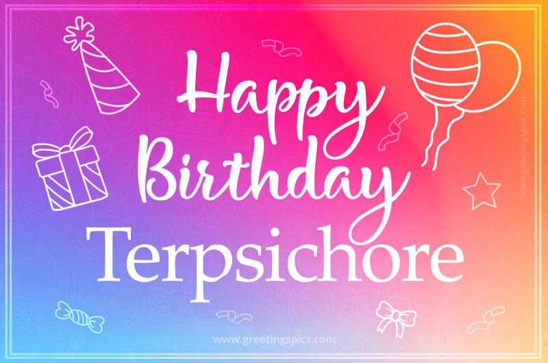 Colorful Happy Birthday Card For Terpsichore