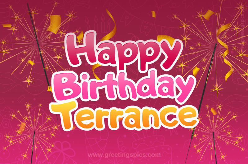 Happy Birthday Terrance Image with sparklers