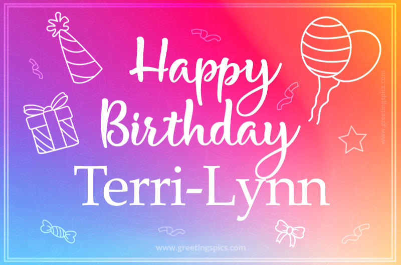 Colorful Happy Birthday Card For Terri-Lynn