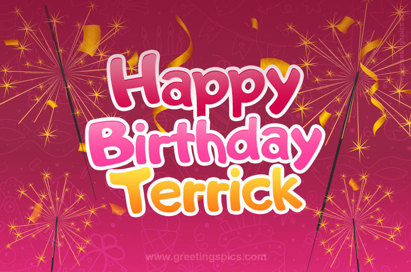 Happy Birthday Terrick Image with sparklers