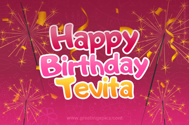 Happy Birthday Tevita Image with sparklers