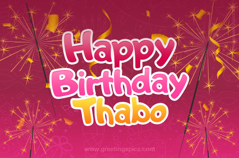 Happy Birthday Thabo Image with sparklers