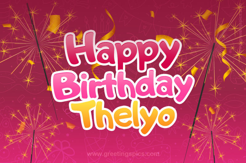 Happy Birthday Thelyo Image with sparklers