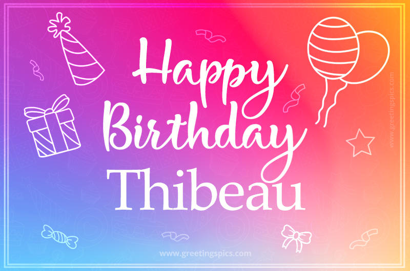 Colorful Happy Birthday Card For Thibeau