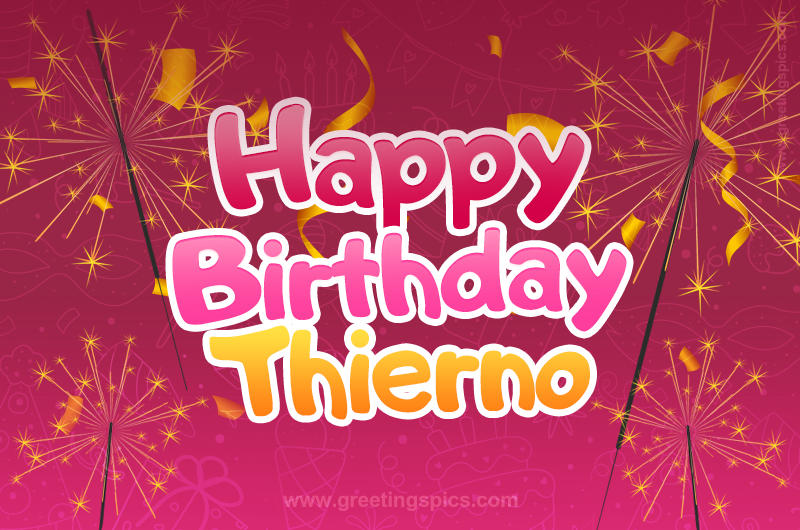 Happy Birthday Thierno Image with sparklers