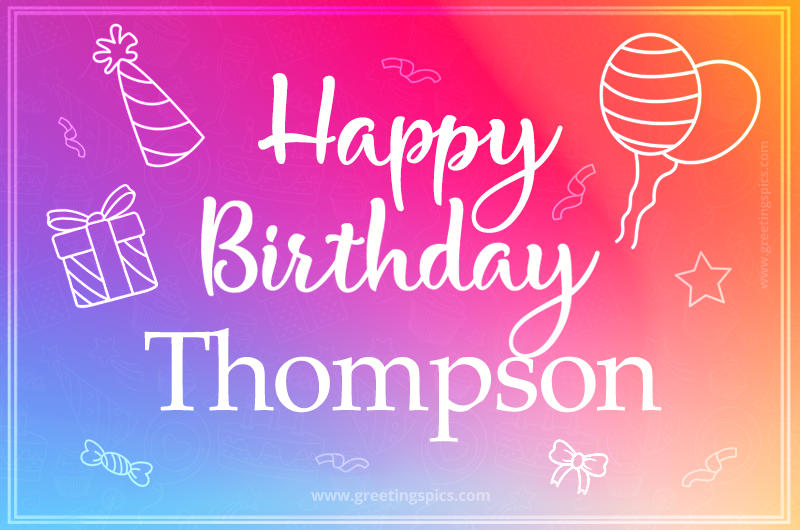 Colorful Happy Birthday Card For Thompson