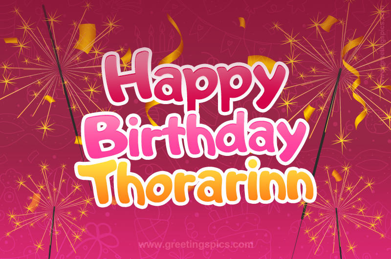 Happy Birthday Thorarinn Image with sparklers