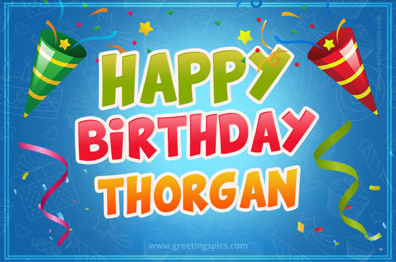 Happy Birthday Thorgan picture with confetti and party poppers