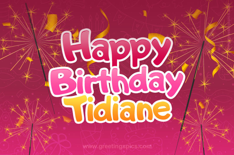 Happy Birthday Tidiane Image with sparklers