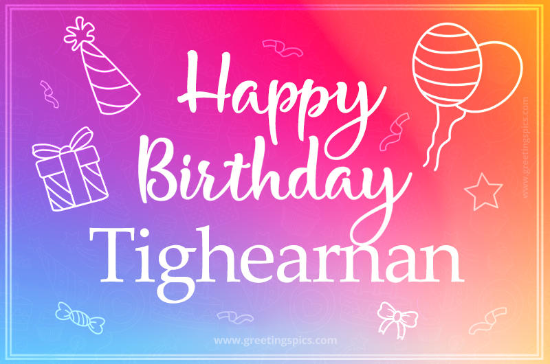 Colorful Happy Birthday Card For Tighearnan