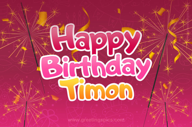 Happy Birthday Timon Image with sparklers