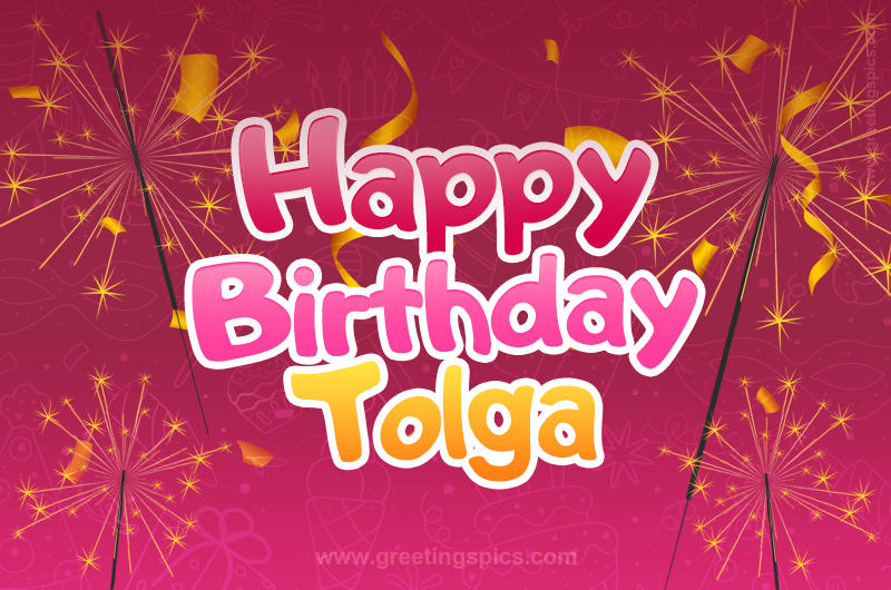 Happy Birthday Tolga Image with sparklers