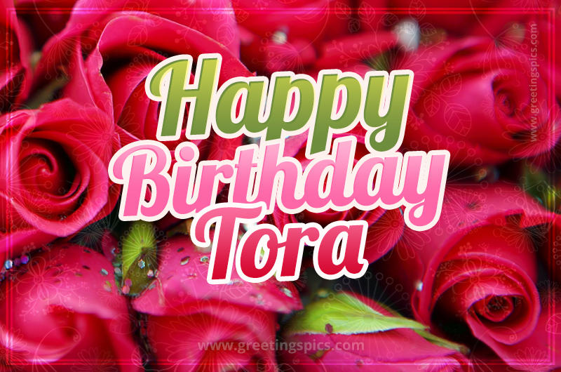 Happy Birthday Tora beautiful Image with red roses