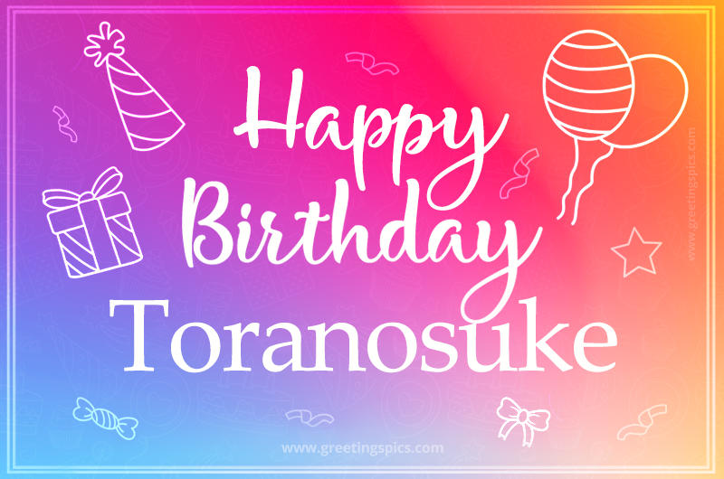 Colorful Happy Birthday Card For Toranosuke