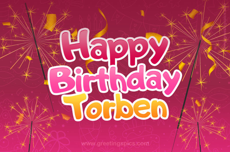 Happy Birthday Torben Image with sparklers