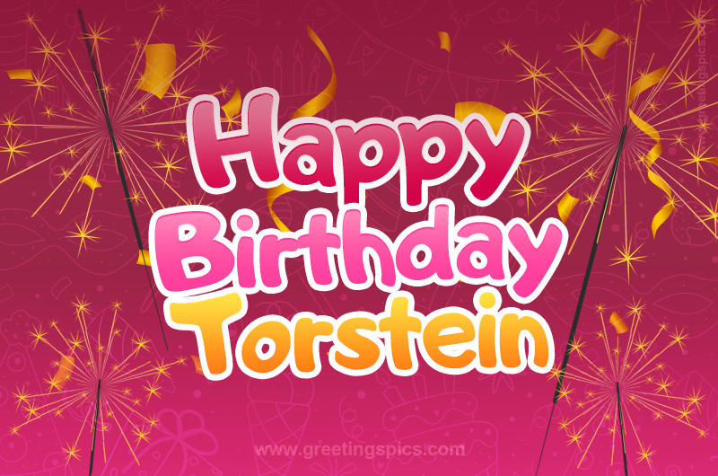 Happy Birthday Torstein Image with sparklers