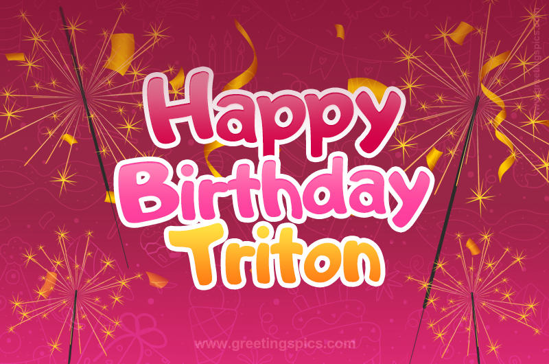 Happy Birthday Triton Image with sparklers