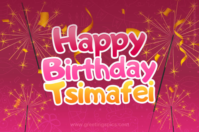 Happy Birthday Tsimafei Image with sparklers