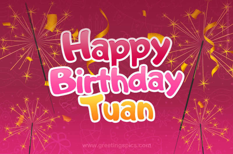 Happy Birthday Tuan Image with sparklers