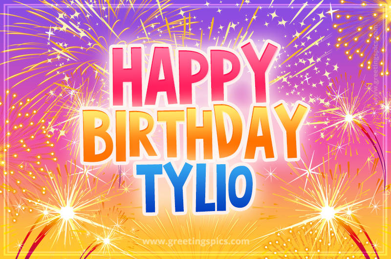 Happy Birthday Tylio Picture with fireworks