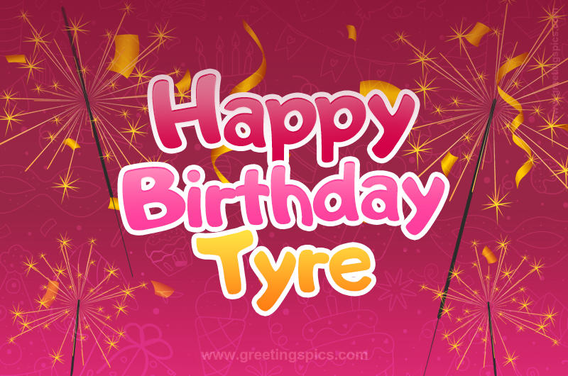 Happy Birthday Tyre Image with sparklers