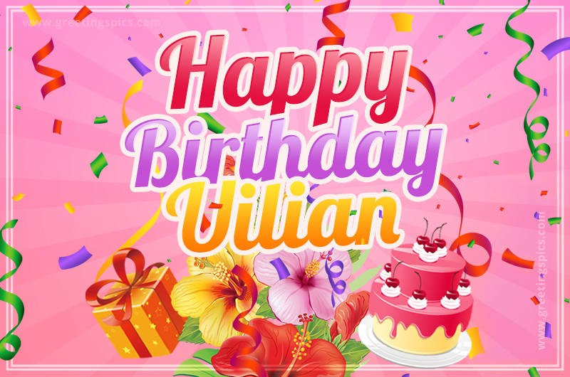 Beautiful Birthday Card for Uilian with pink background