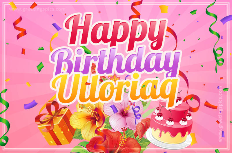 Beautiful Birthday Card for Ulloriaq with pink background