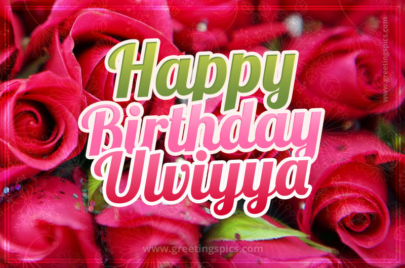 Happy Birthday Ulviyya beautiful Image with red roses