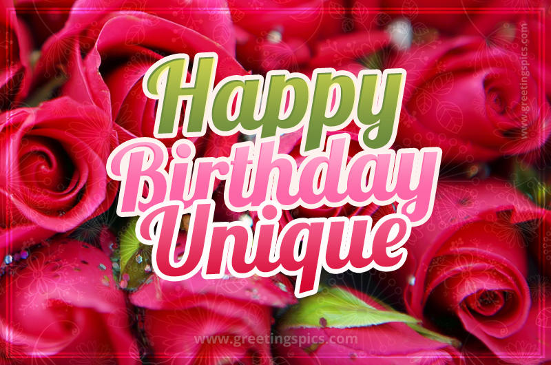 Happy Birthday Unique beautiful Image with red roses