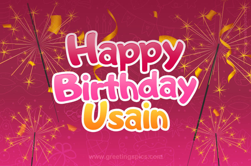 Happy Birthday Usain Image with sparklers