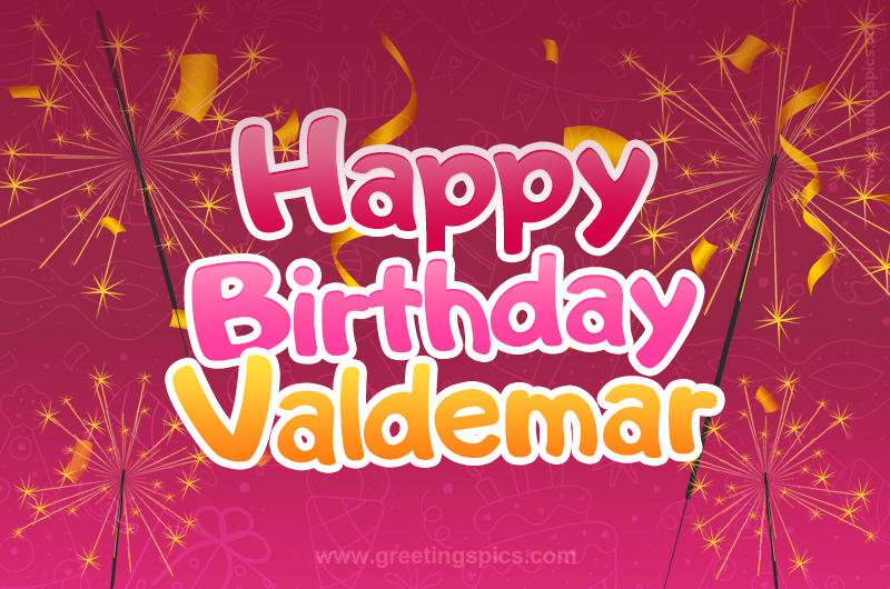 Happy Birthday Valdemar Image with sparklers