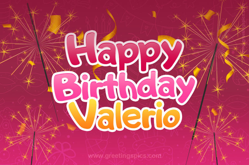 Happy Birthday Valerio Image with sparklers