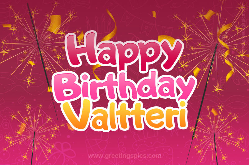 Happy Birthday Valtteri Image with sparklers