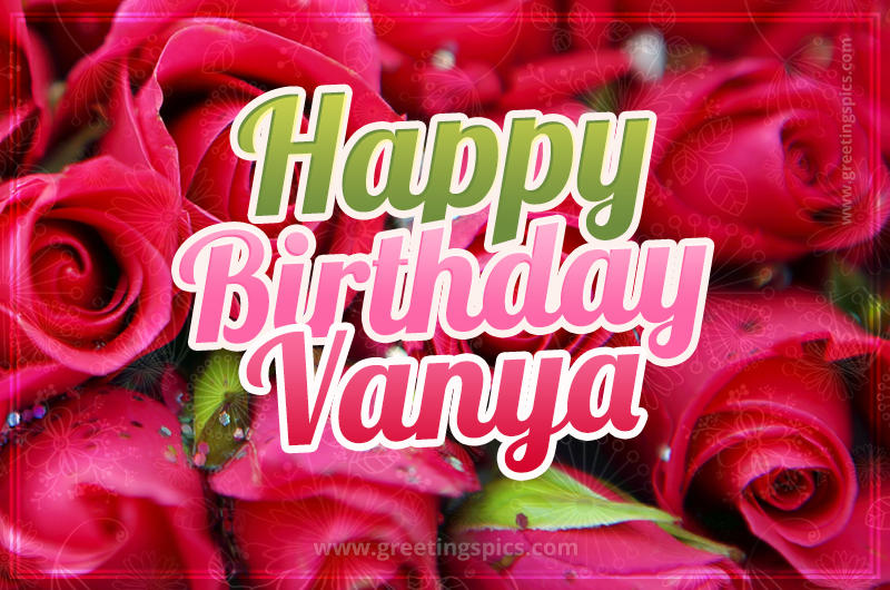 Happy Birthday Vanya beautiful Image with red roses