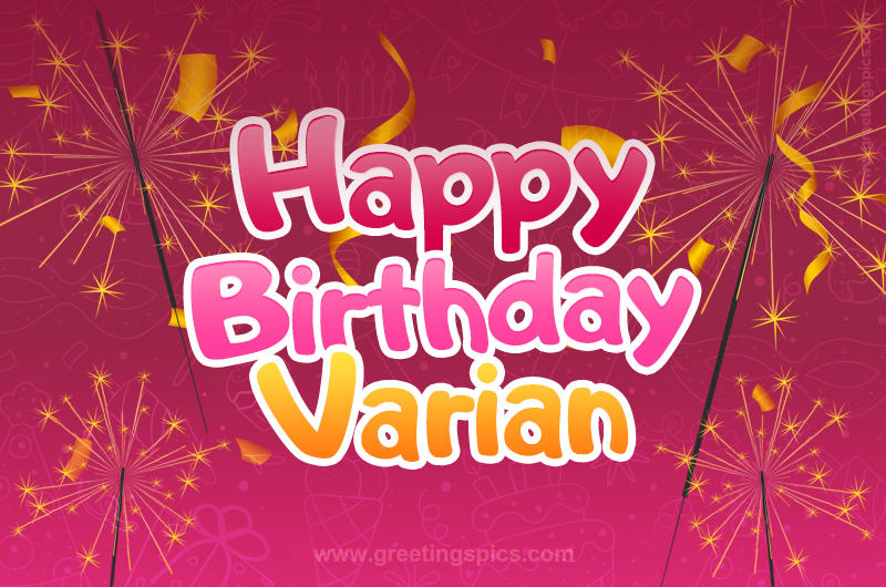 Happy Birthday Varian Image with sparklers