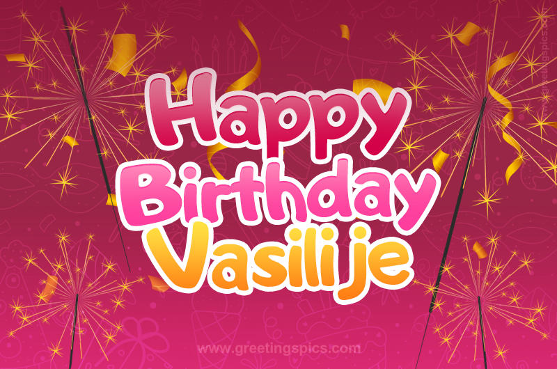 Happy Birthday Vasilije Image with sparklers