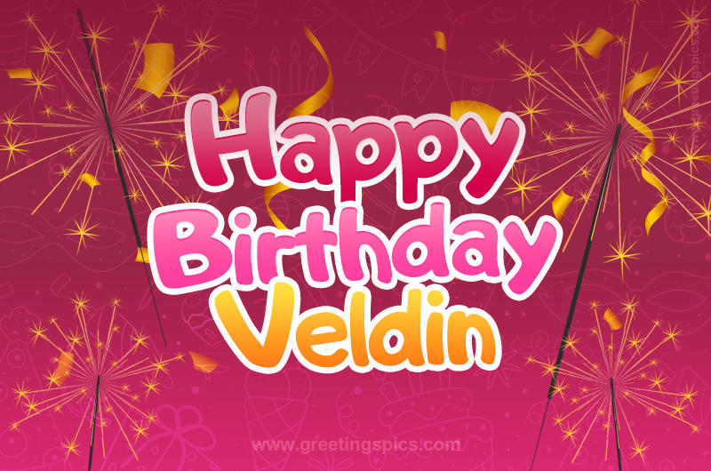 Happy Birthday Veldin Image with sparklers