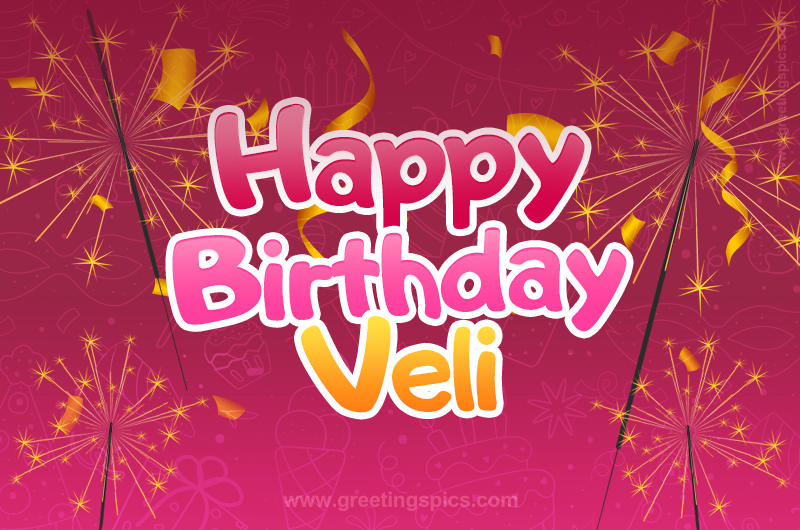 Happy Birthday Veli Image with sparklers