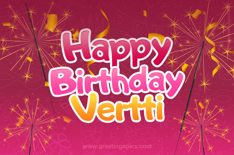 Happy Birthday Vertti Image with sparklers