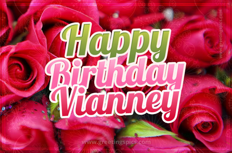 Happy Birthday Vianney beautiful Image with red roses