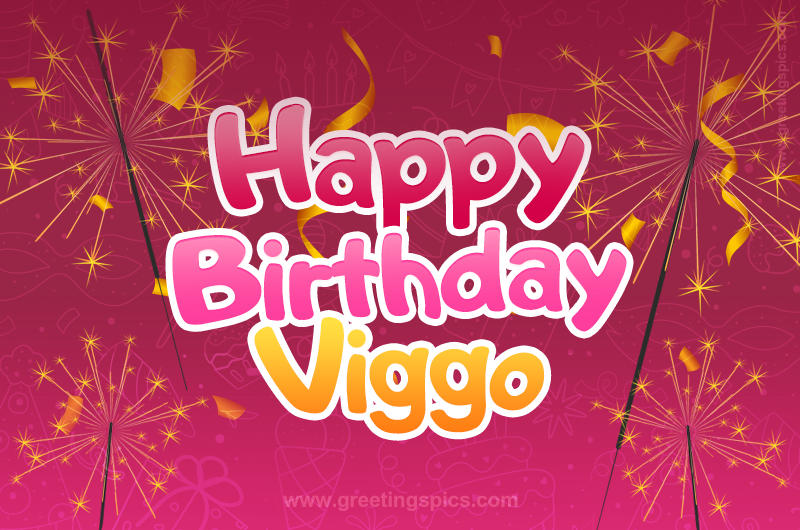 Happy Birthday Viggo Image with sparklers