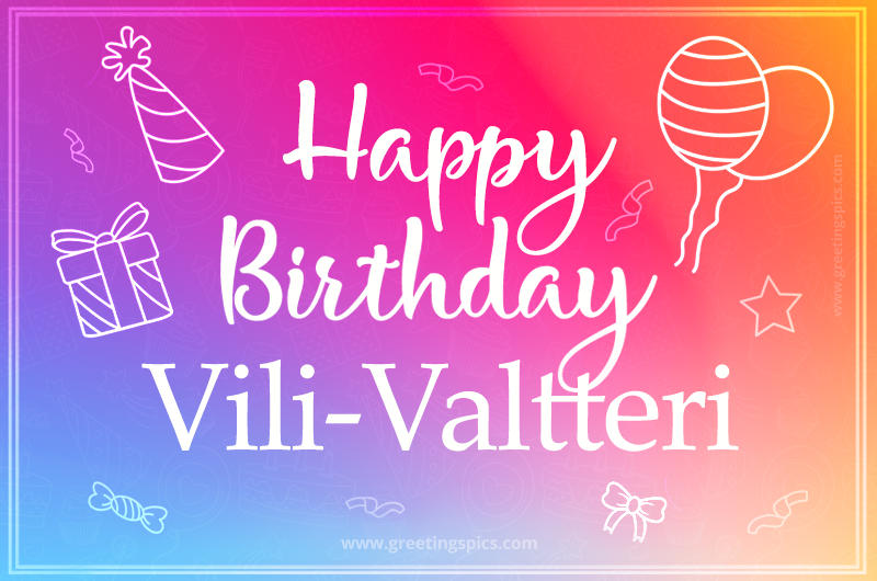 Colorful Happy Birthday Card For Vili-Valtteri