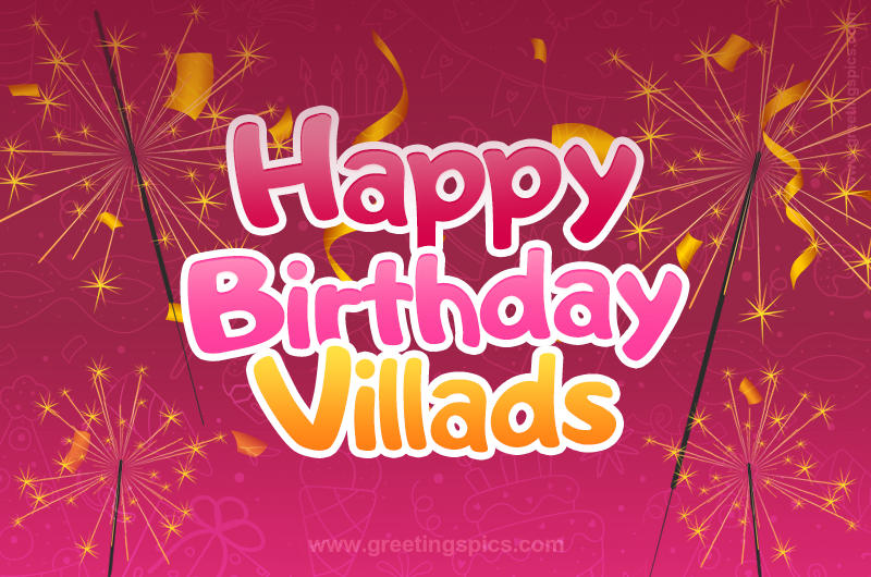 Happy Birthday Villads Image with sparklers