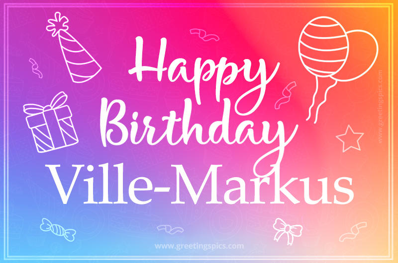 Colorful Happy Birthday Card For Ville-Markus