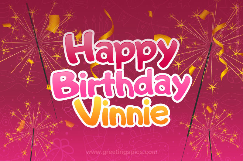 Happy Birthday Vinnie Image with sparklers