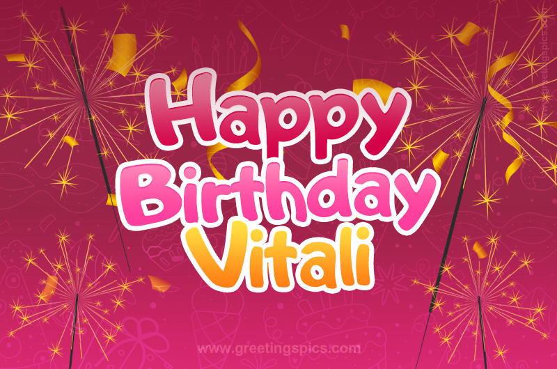 Happy Birthday Vitali Image with sparklers